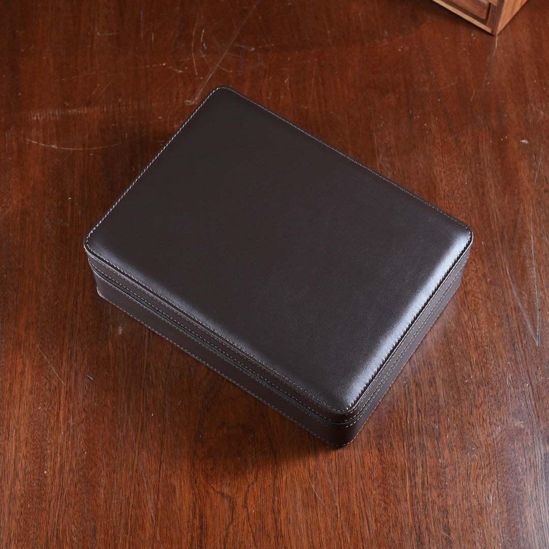 Leather watch case ZIP - 8 watches