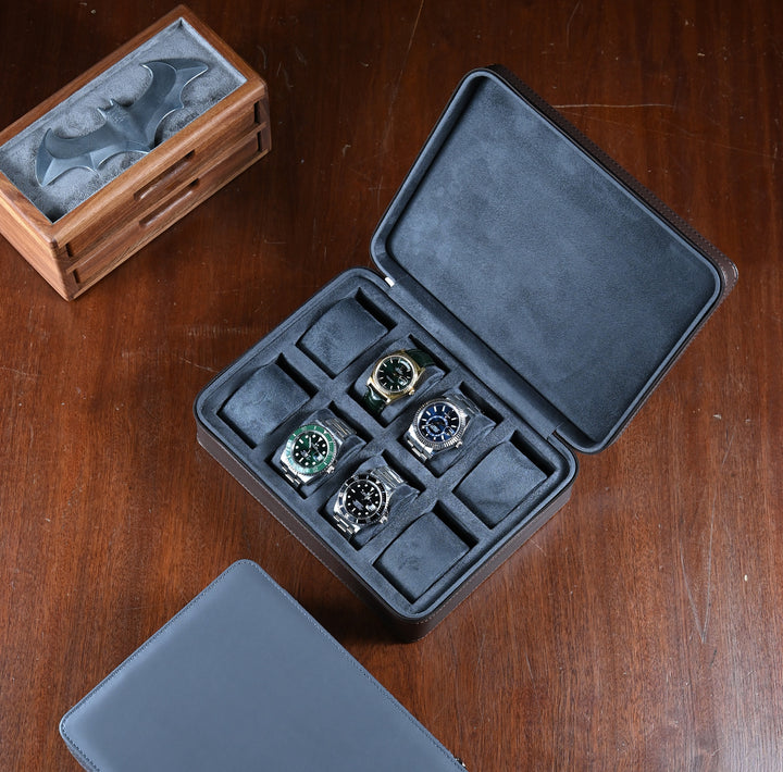 Leather watch case ZIP - 8 watches