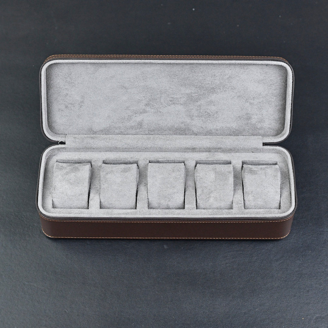 Étui pour montres en cuir ZIP - 5 montres