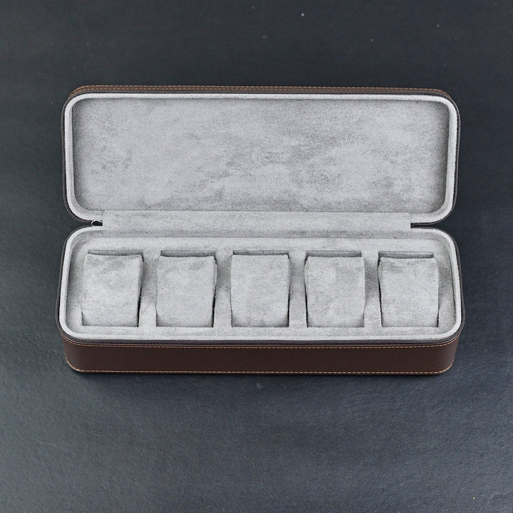 Étui pour montres en cuir ZIP - 5 montres