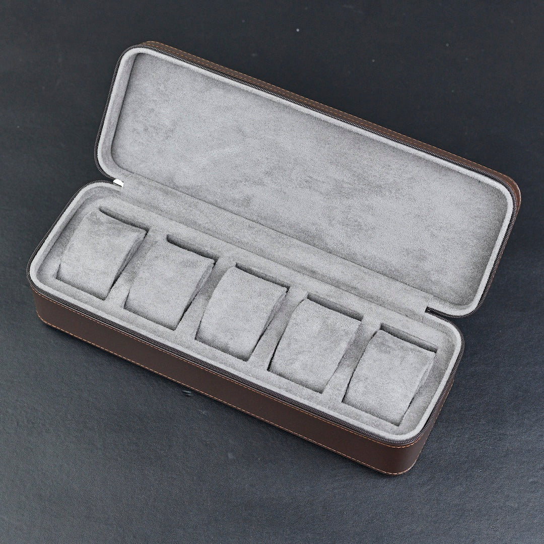 Étui pour montres en cuir ZIP - 5 montres