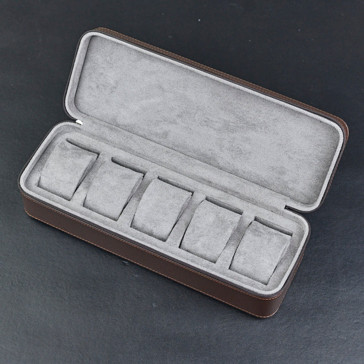 Étui pour montres en cuir ZIP - 5 montres
