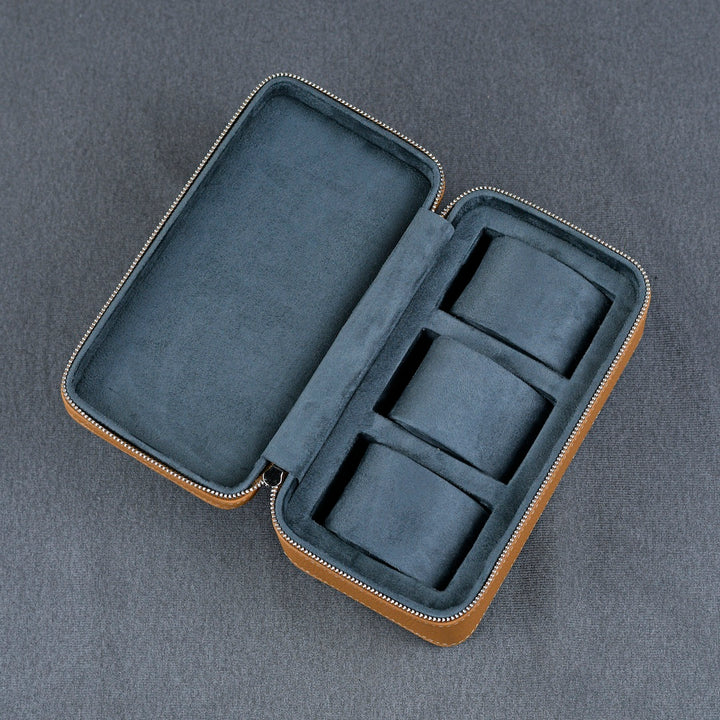 Leather Watch Case ZIP Premium - 3 Watches